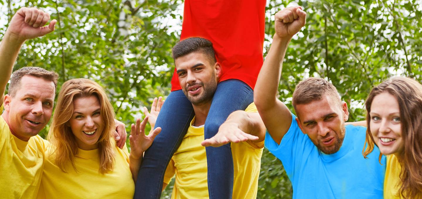 people cheering