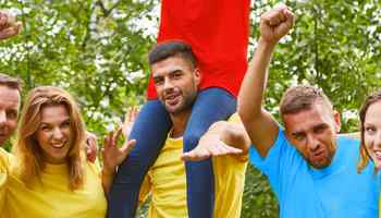 people cheering