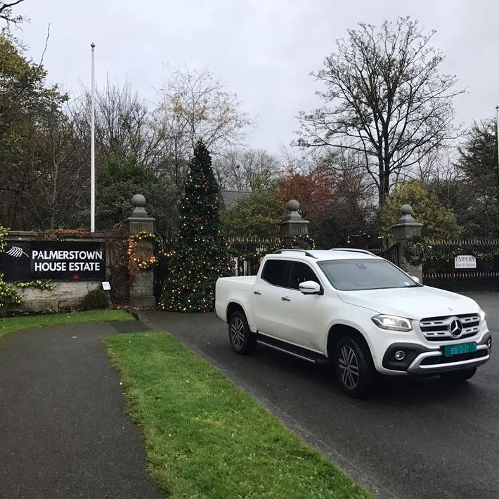 mercedes x class pick up at plamerstown house for launch event