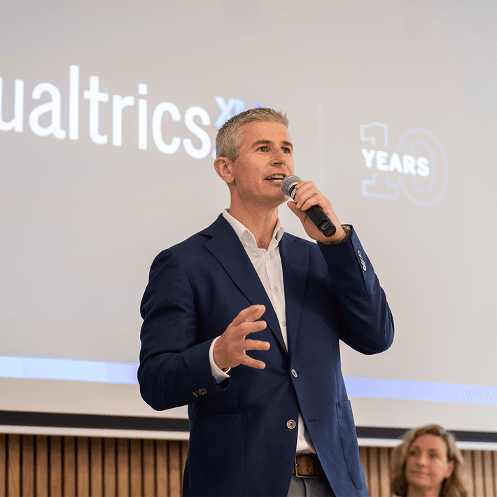 donncadh casey at qualtrics office opening launch event