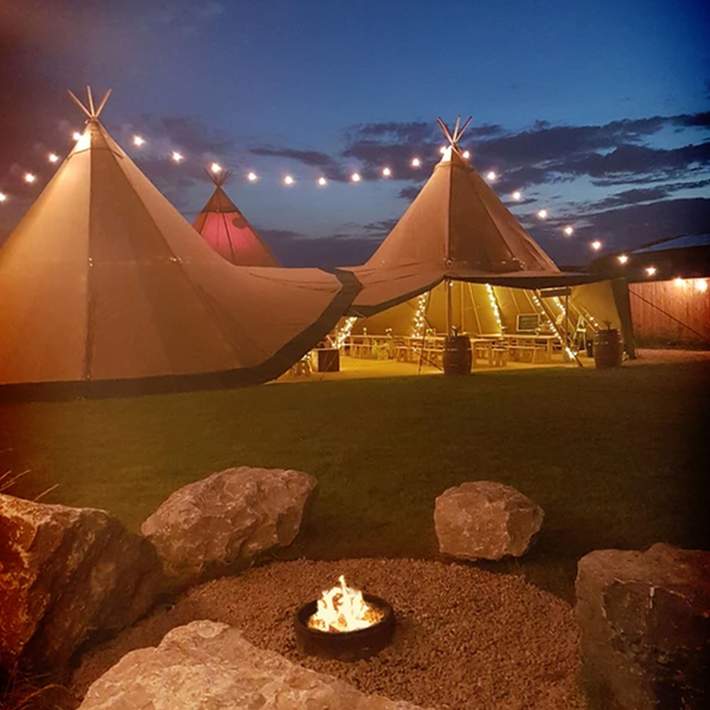 brackgarth tipi at night