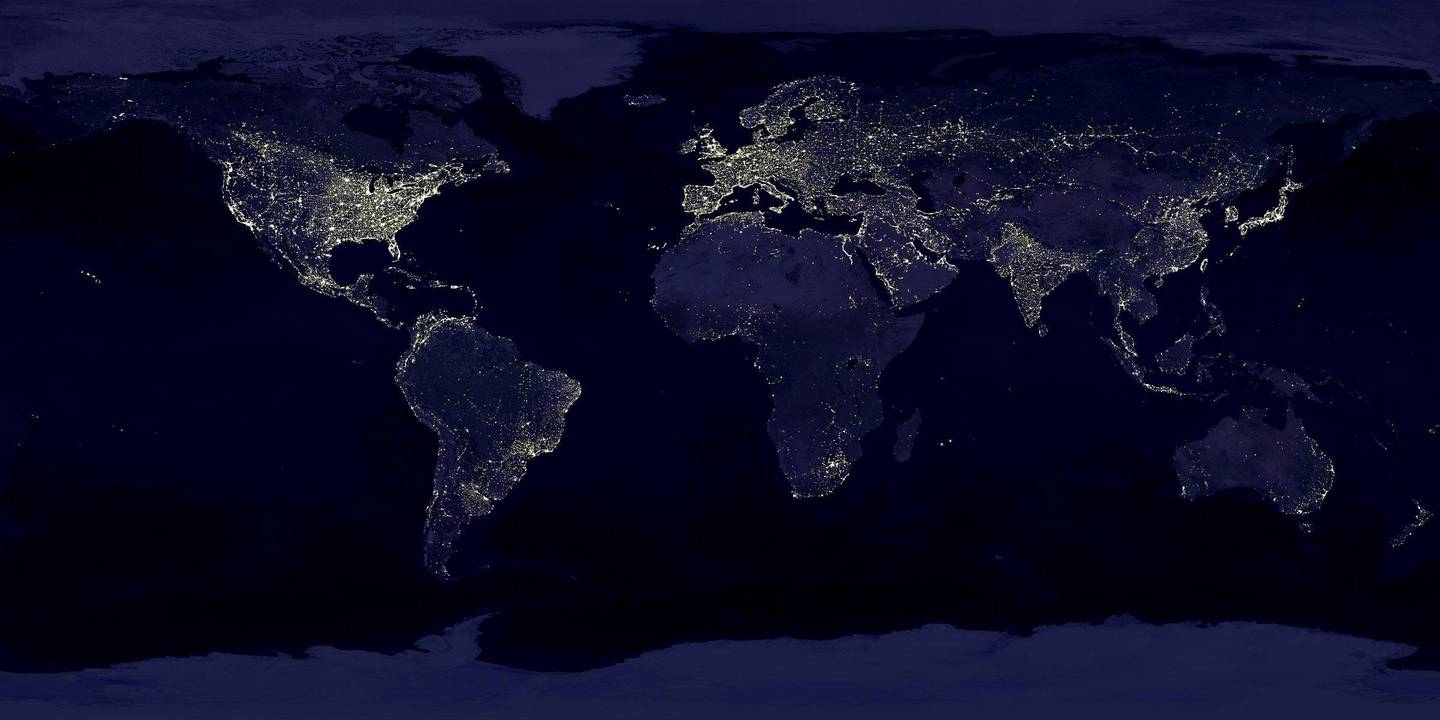 earth lit up