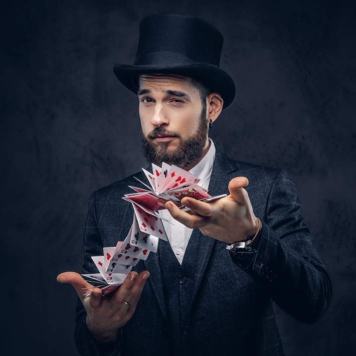 magician with cards