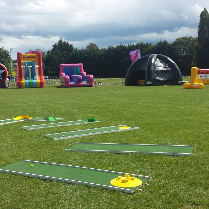 inflatable games at family day