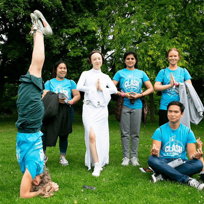 happy group with princess leia