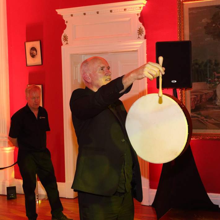 man playing bodhran