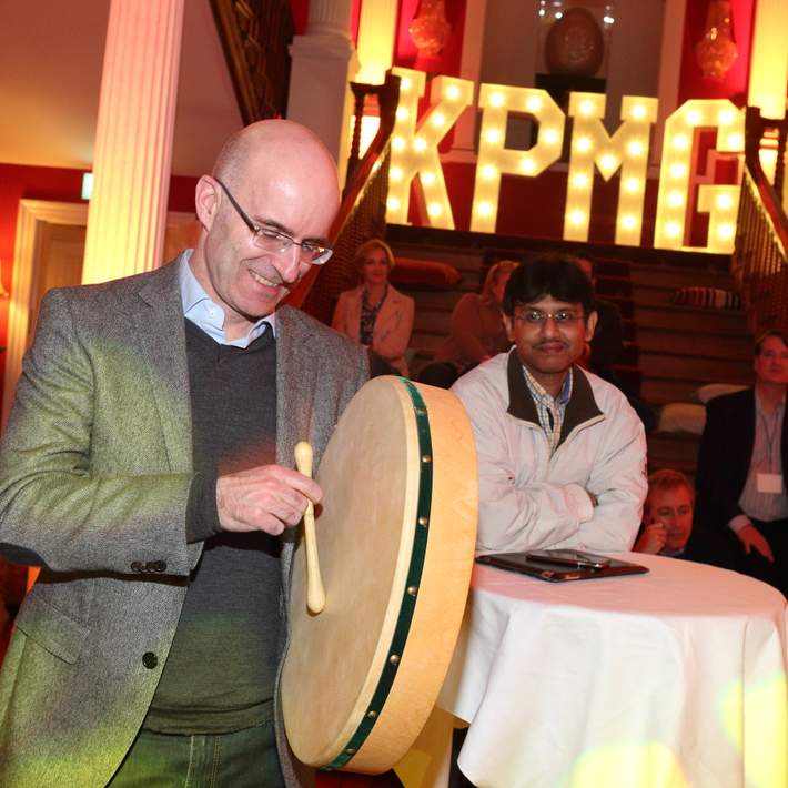 man learning bodhran