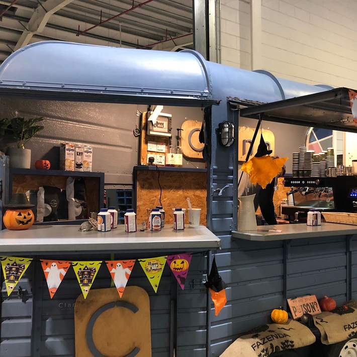 halloween themed coffee cart