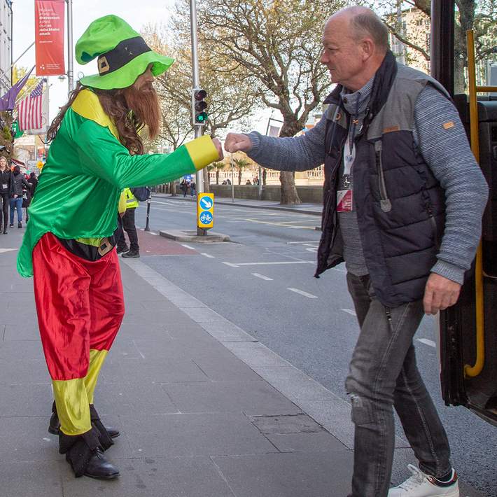 leprechaun dublin fist bump