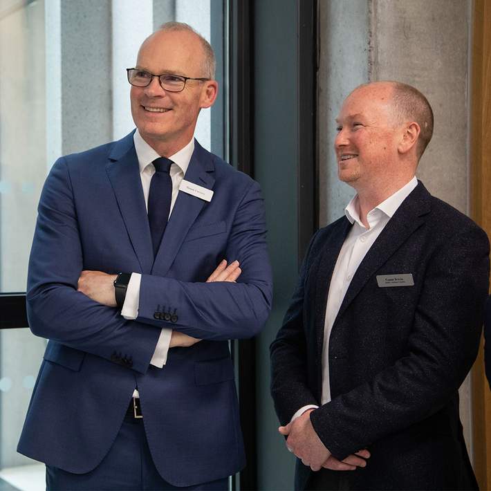 simon coveney at smbc office opening