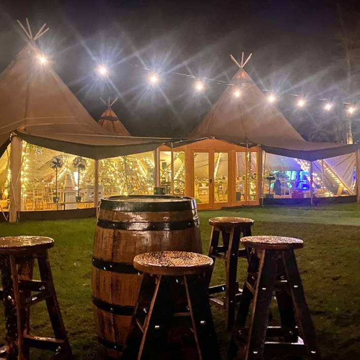 brackgarth tipi at night