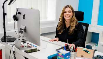 lauren at desk