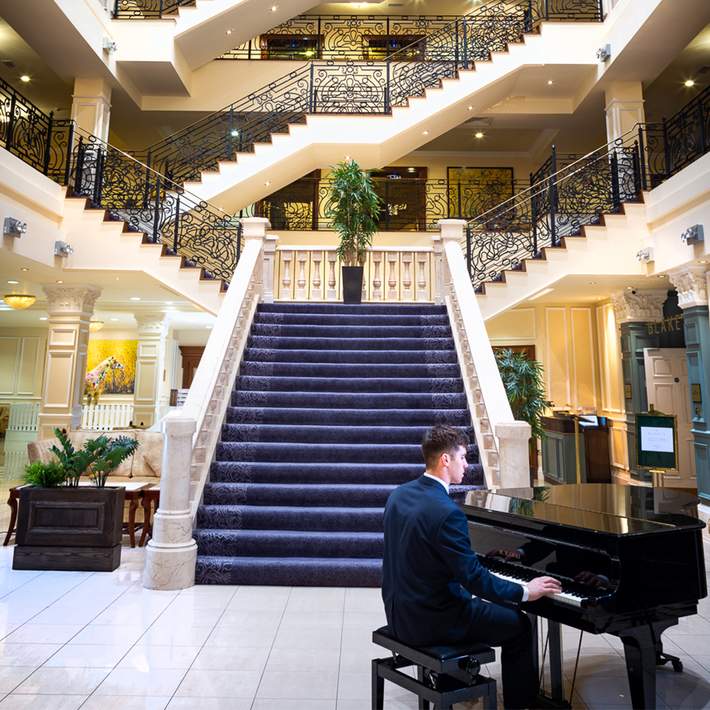 the heritage stairs and piano