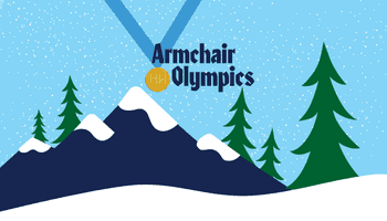 armchair olympics medal and wintery background