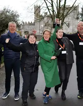 Team taking part in an outdoor team building activity in Ireland