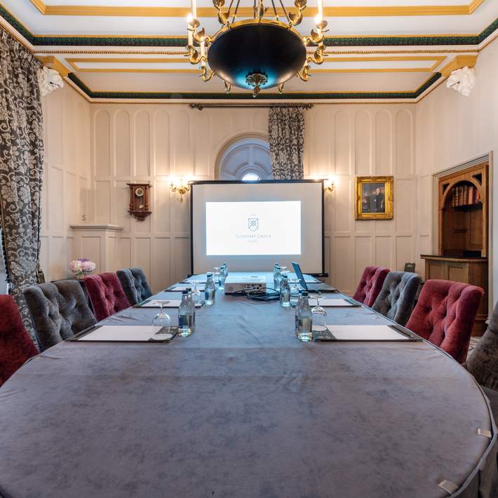 conference room with round tables