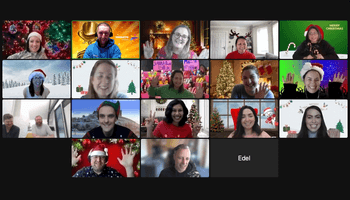 Virtual christmas online on a laptop