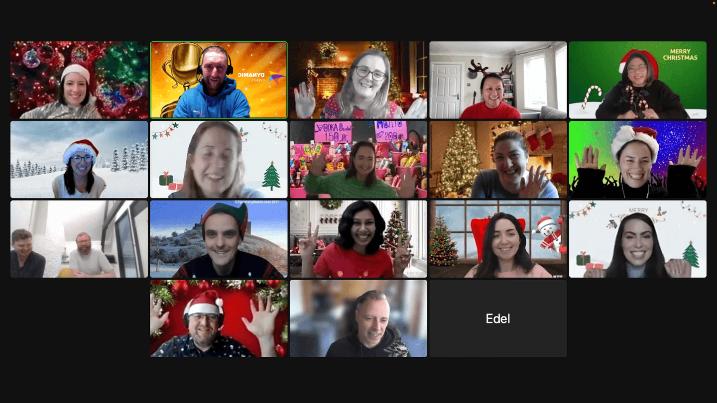 Virtual christmas online on a laptop