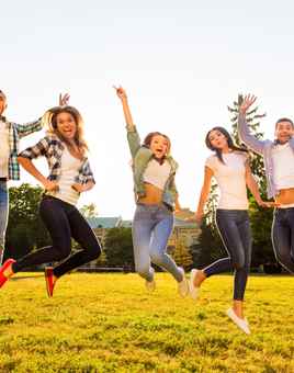 Group of youths enjoying summer