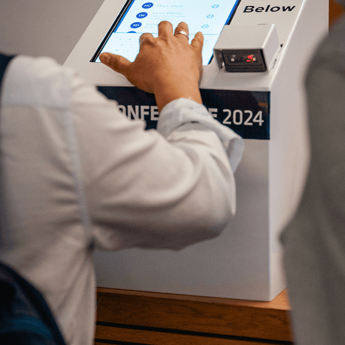 registration kiosk machine at conference