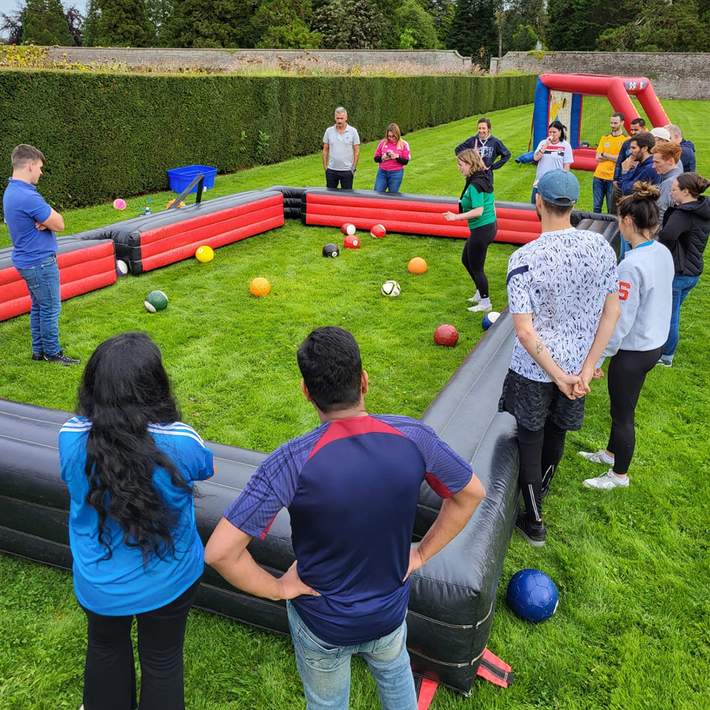 inflatable pool team building event