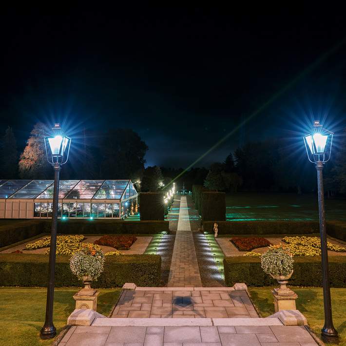 k club gardens at night