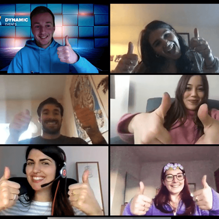 people having fun on video call