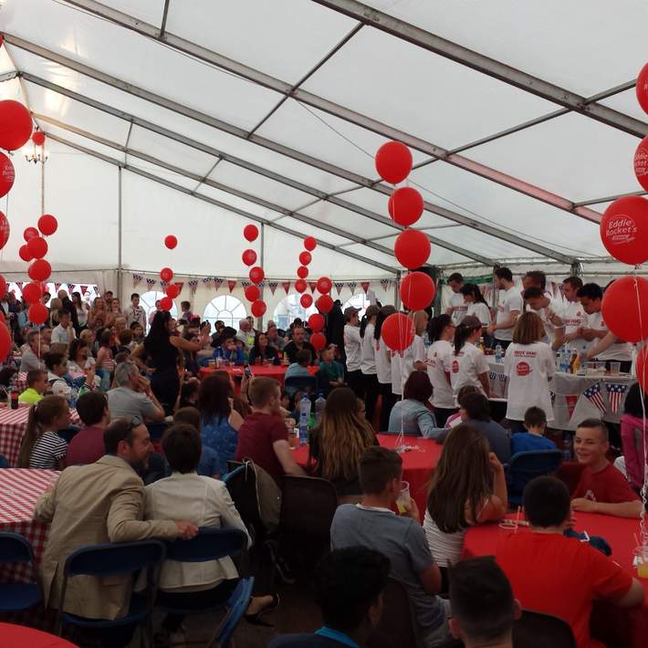 marquee and balloons