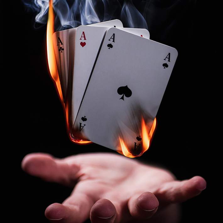 cards on fire magic trick