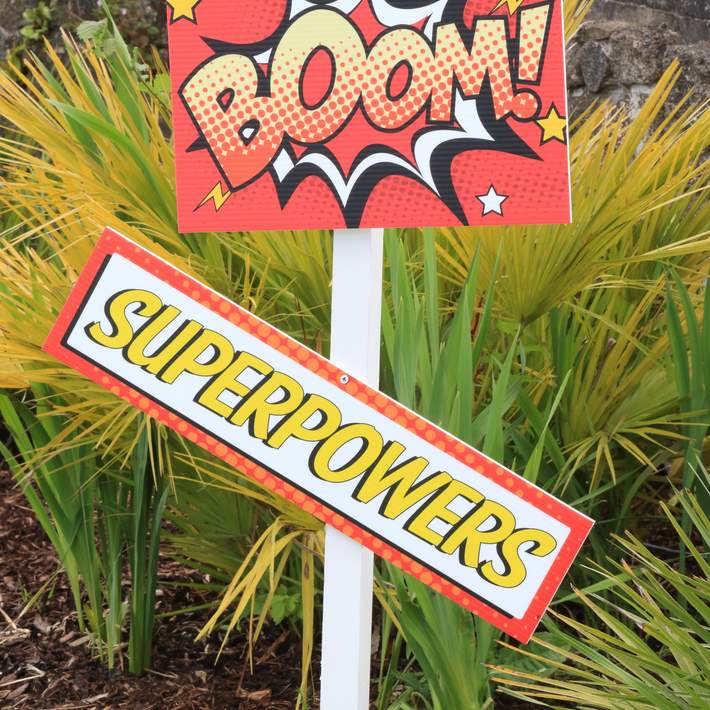 super hero sign