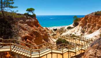 wooden stairs leading to beach