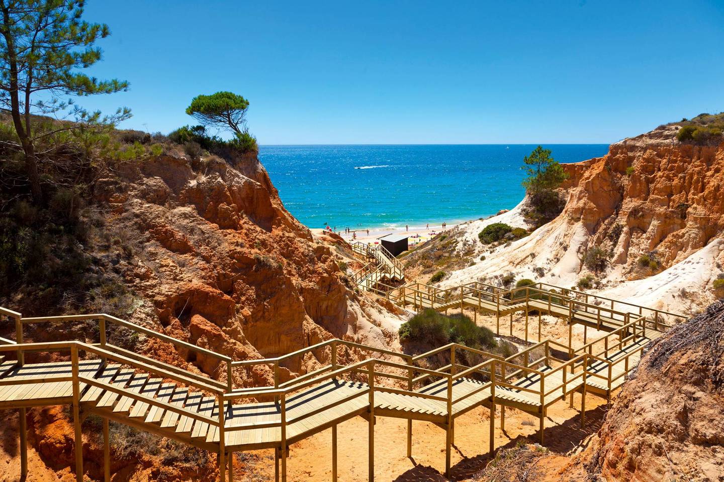 wooden stairs leading to beach